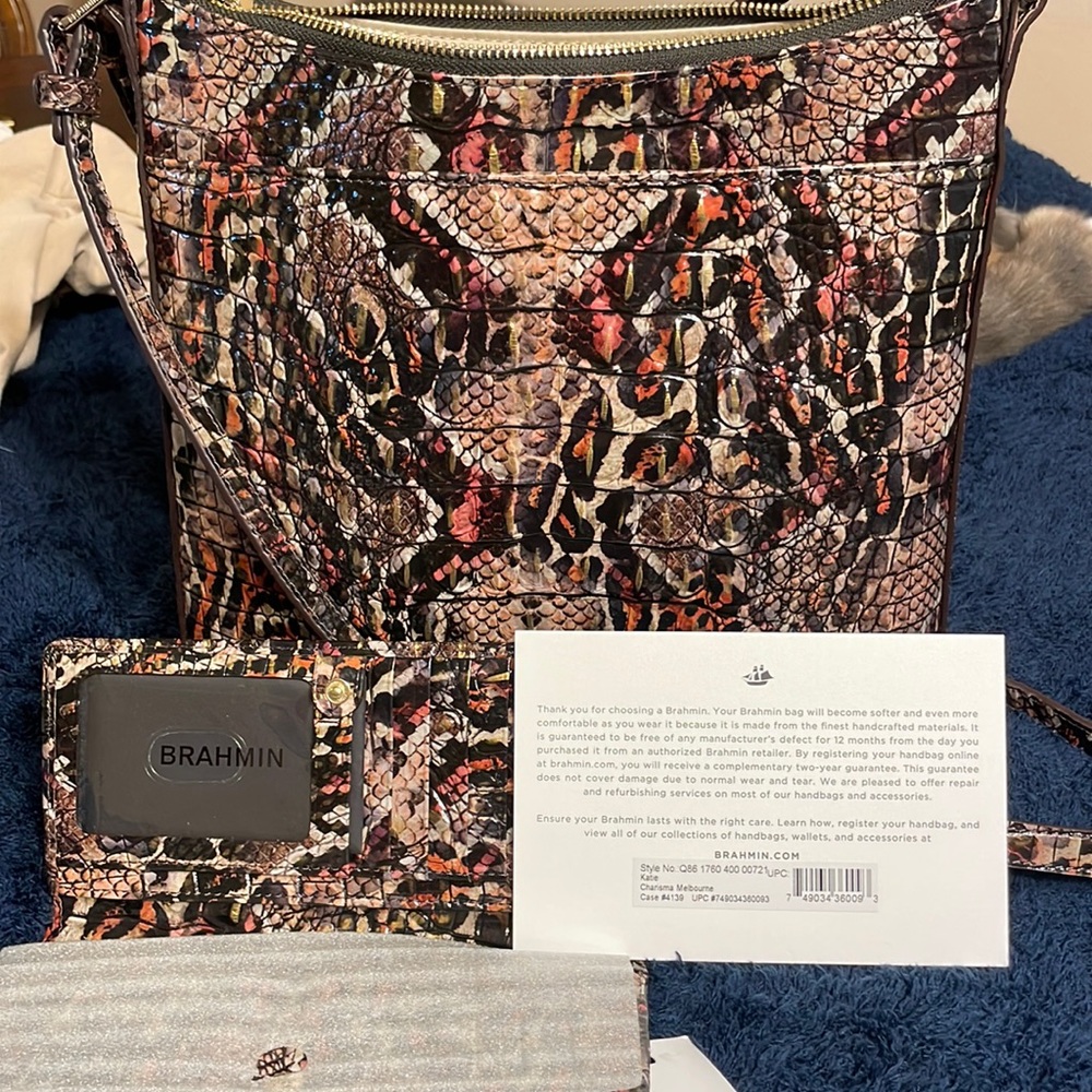 Brahmin Katie Melbourne Crossbody WITH matching Ady wallet.
